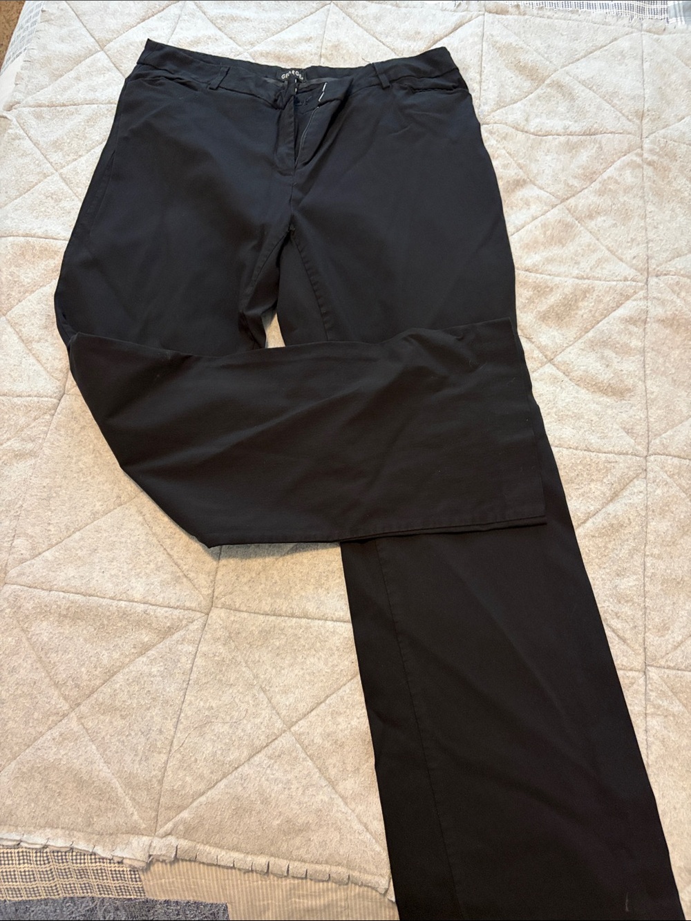 George Straight-Leg Black Chino Pants
